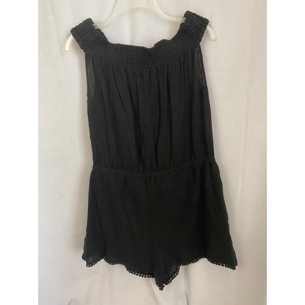 Rachel Roy Black Cotton Sleeveless Off Shoulder Romper XL NEW - Picture 4 of 7